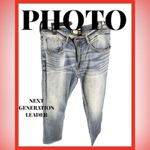 Depart West Seeker Straight  Stretch Distressed Jeans Sz 36x32